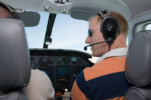 istock Rear view of pilot and co-pilot in the cockpit 173890518