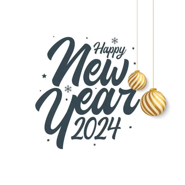 Vector illustration of 2024. Happy New Year. Abstract numbers on background vector illustration. Holiday design for greeting card, invitation, calendar, etc. vector stock illustration