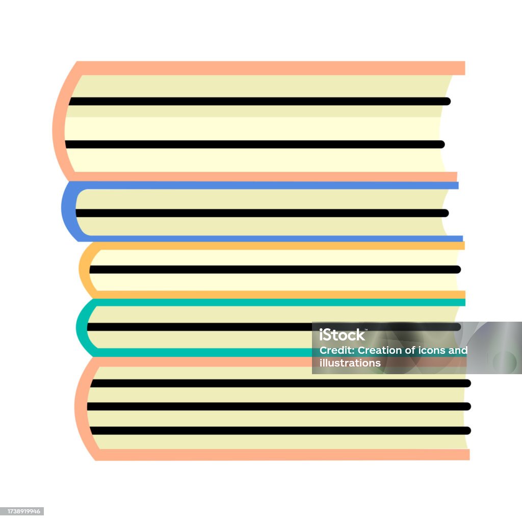 Book Stack Colur In Books Stack Color Element Textbook For Academic Studies Stock ...