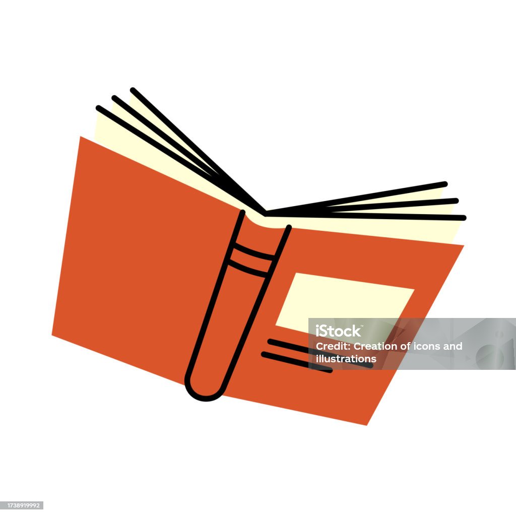 Open Book Colour Open Book Color Element Textbook For Academic Studies Stock ...