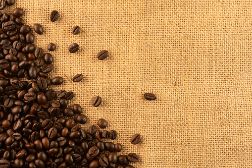 Coffee Beans Burlap Sack Background