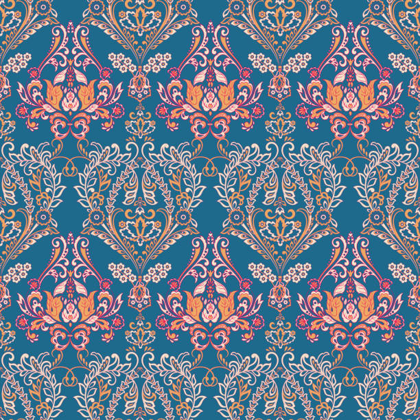 istock Floral seamless Ornate damask background. Vector vintage wallpaper 1738922848