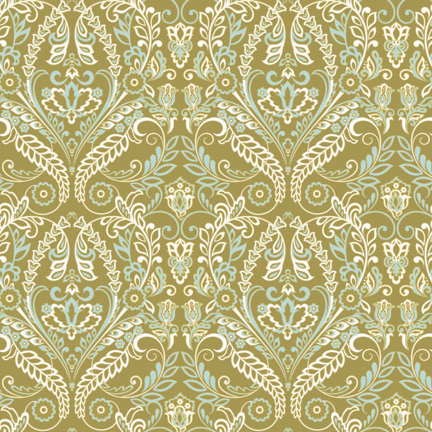 istock Vector Floral textured print. Damask Seamless vintage pattern. Can be used for wallpaper, fabric, invitation 1738922888