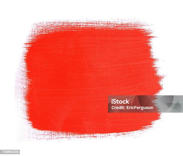 Escova Vermelha Acidente Vascular Cerebral Em Tela - Fotografias de stock e mais imagens de Ao Ar Livre - Ao Ar Livre, Arte, Arte e Artesanato - Arte visual
