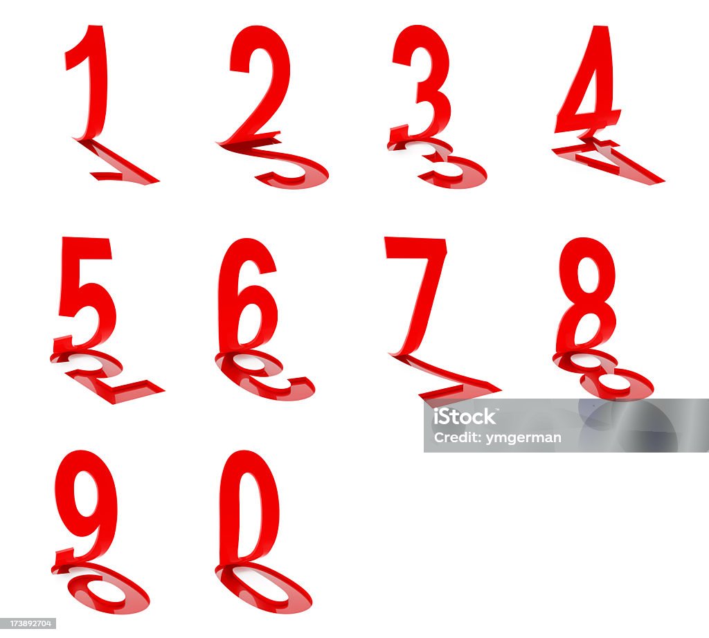 3d numbers on white background 3d render of numbers flipping up on white background. You can assemble any number needed. Number Stock Photo