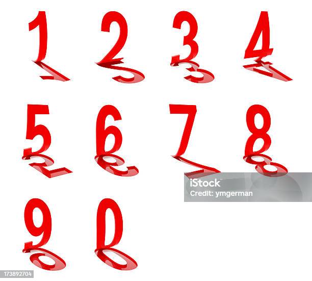 3d Numbers On White Background Stock Photo - Download Image Now - Number, Arts Culture and Entertainment, Close-up