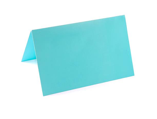 istock Empty turqouis Place Card isolated on white 173893069