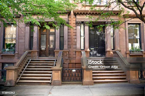 Brooklyn Heights Stockfoto und mehr Bilder von Sandsteinziegel - Sandsteinziegel, Wohnung, Brooklyn - New York
