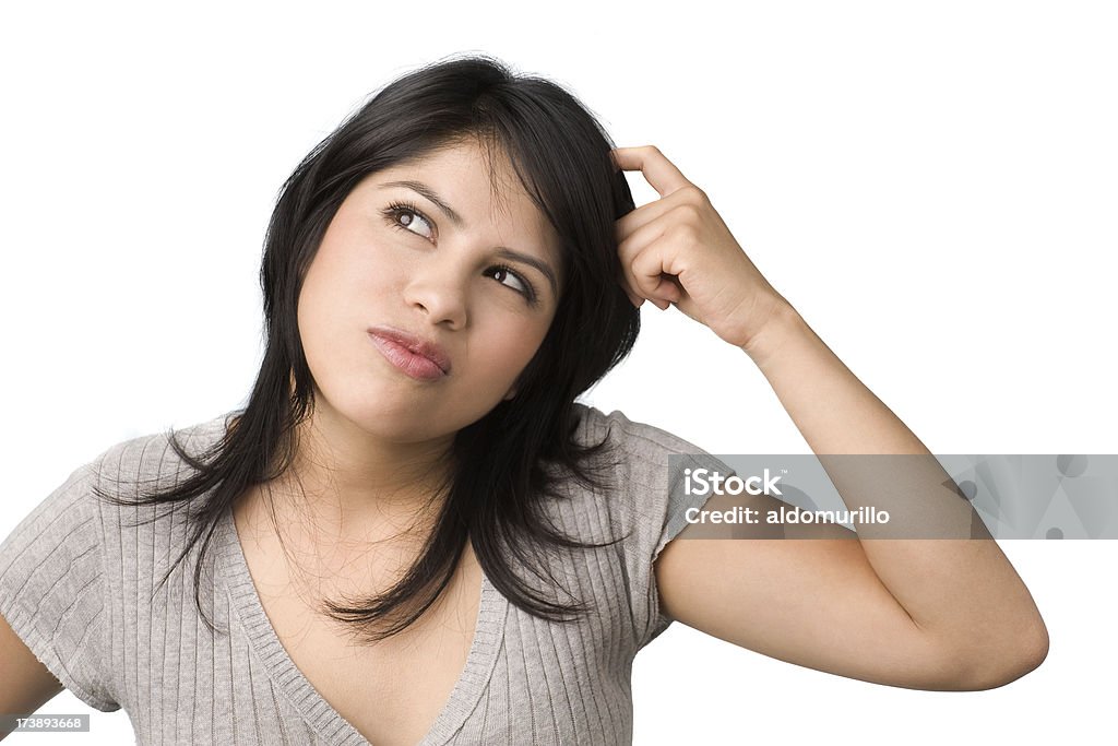 Lating mujer pensando - Foto de stock de Adolescencia libre de derechos