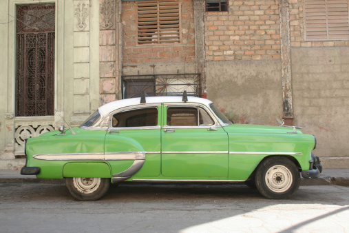 classic american car in a street of Havana