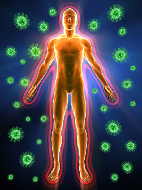 人間の免疫系を促進し、細菌 - hiv cell human cell retrovirus ストックフォトと画像