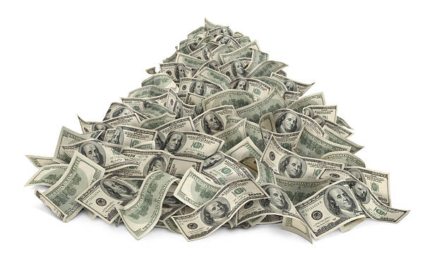 Heap Of Money Heap of money (one hundred-dollar bills) isolated on white background. currency photos stock pictures, royalty-free photos & images
