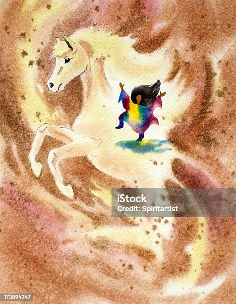 Pony Et Fille Danse Vecteurs libres de droits et plus d'images vectorielles de Cheval - Cheval, Abstrait, Adulte