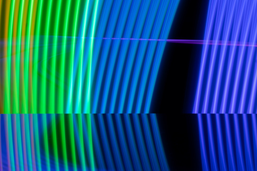 Abstract background with lines and colorful lights