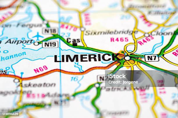 Limerick Ireland Stock Photo - Download Image Now - County Limerick, Map, Cartography