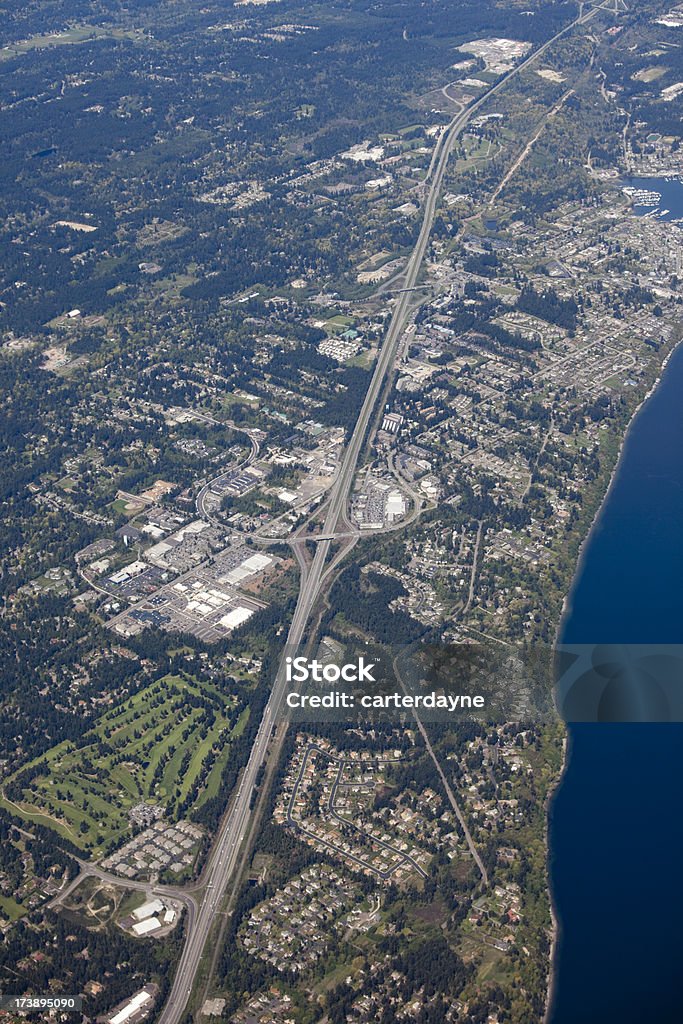 Vista aérea de maior área metropolitana de Seattle - Foto de stock de 2000-2009 royalty-free