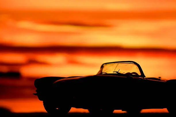 silhouette shot of convertible