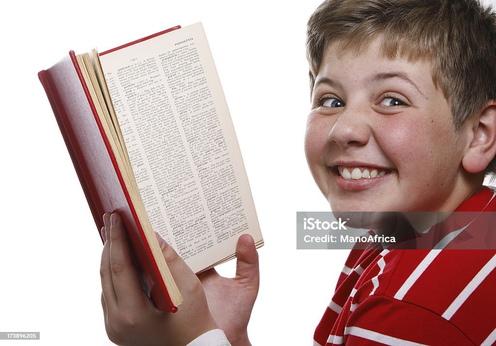 Kind liest ein Buch - Lizenzfrei 10-11 Jahre Stock-Foto