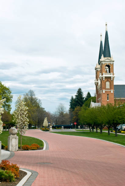 Buckhannon, West Virginia, USA - June 30, 2025: Main entrance to West Virginia Wesleyan College, a private school founded in 1890 in Upshur County.