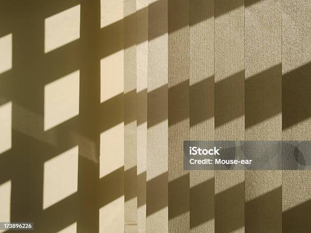 Shadow Pattern On Window Blind And Wall Stock Photo - Download Image Now - Abstract, Architecture, Bright