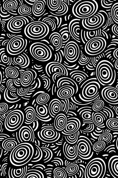 istock Op Art - Abstract Background of Black and White Ovals 1738962294