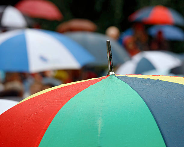 istock Umbrella's in the rain 173896857