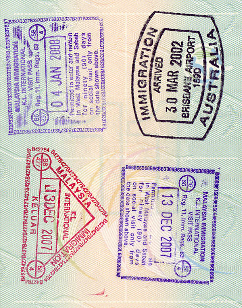 istock Passport stamps 2002, 2007 and 2008 173897352