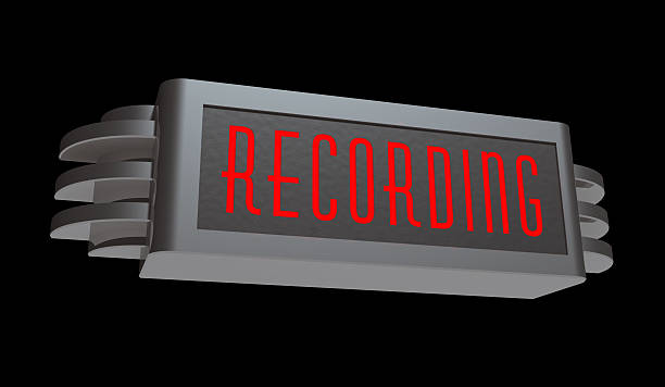 art deco recording sign stock photo