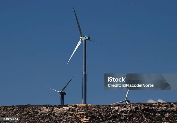 Wind Turbines On Southwest Mesa Stock Photo - Download Image Now - Wind Turbine, Mesa, Texas