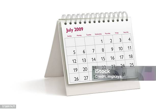 Pulpitu Kalendarz Lipca 2009 R - zdjęcia stockowe i więcej obrazów 2009 - 2009, Bez ludzi, Białe tło