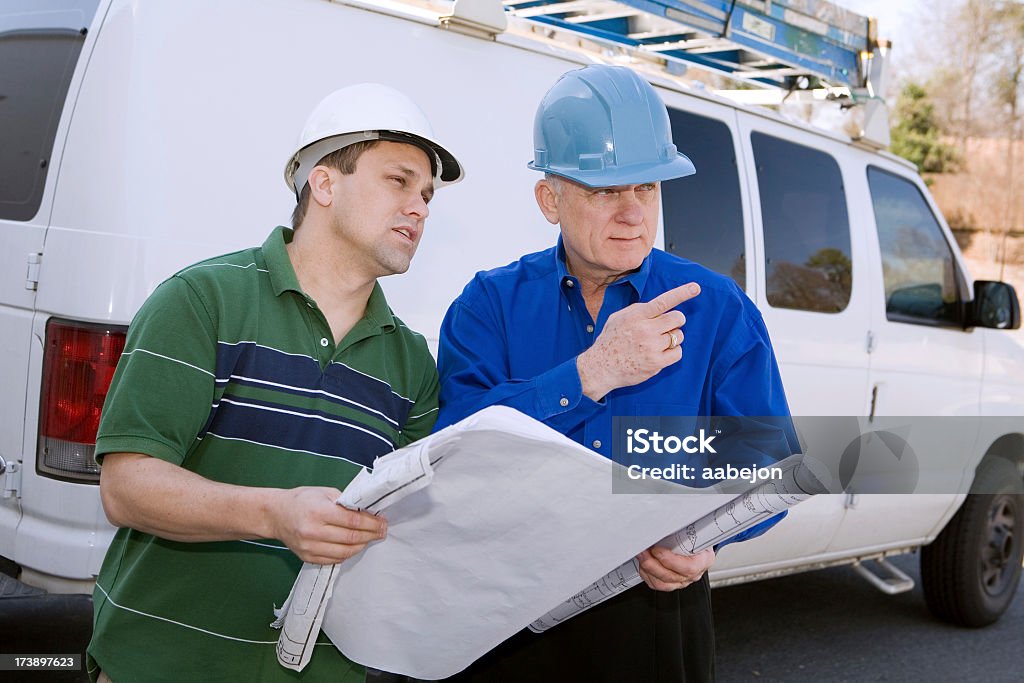 Trabalhadores de Construção - Royalty-free Carrinha - Veículo Foto de stock