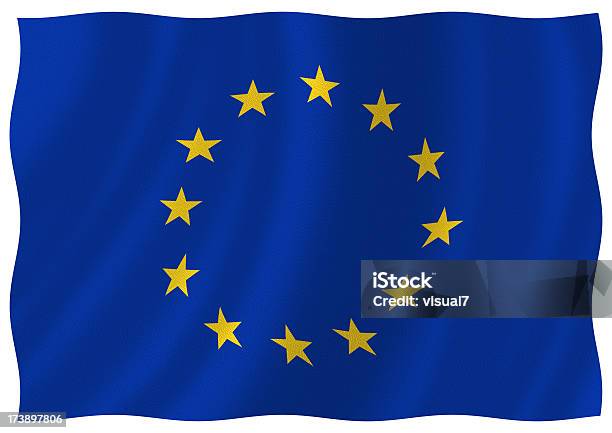 Foto de Bandeira Da Comunidade Européia e mais fotos de stock de Bandeira da Comunidade Européia - Bandeira da Comunidade Européia, Fundo Branco, Comunidade Europeia