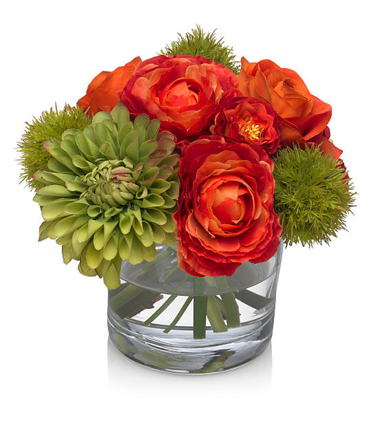 istock Dahlia, Ranunculus and Chestnut Bouquet on white background 173898155