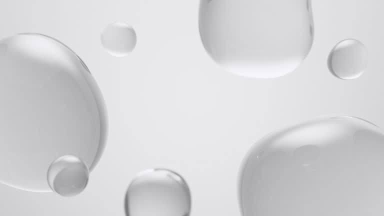 Cosmetic bubbles white background with copy space