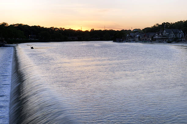 istock Boathouse row on Schuylkill River - long exposure at sunset 173898726