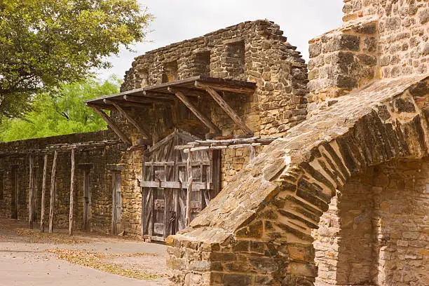 "Wall and Gate at historic Mission San Jose, the queen of the missions  in San Antonio, Texas."