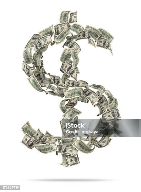 Segno Di Dollaro In Dollari - Fotografie stock e altre immagini di Valuta - Valuta, A mezz'aria, Banconota di dollaro statunitense