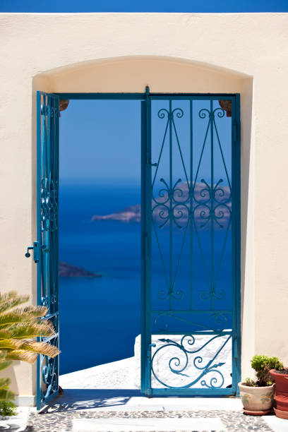 Traditional architecture of Oia village on Santorini island, Greece