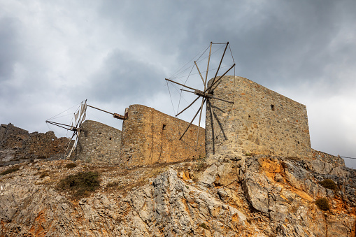 Old windmills at Crete, Greece