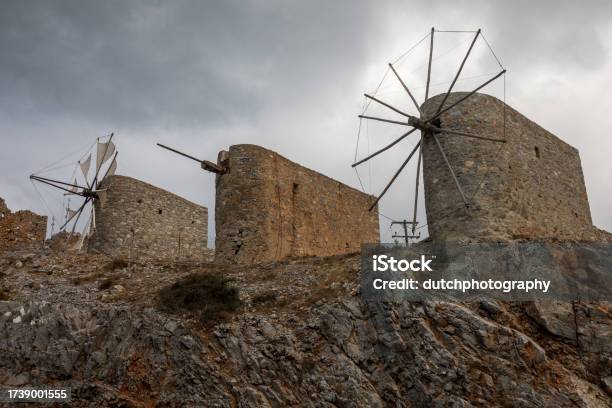 Windmolens Kreta Griekenland Stock Photo - Download Image Now - 2023, Agriculture, Ancient
