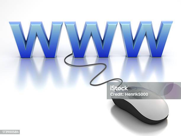 Mouse Collegato Al World Wide Web Clipping Path - Fotografie stock e altre immagini di .com - .com, Affari, Affari internazionali