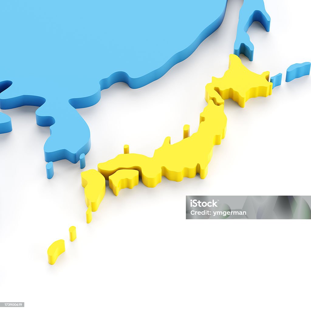 Accurate 3d map of Japan Accurate 3d render of Japan mapClick Accuracy Stock Photo