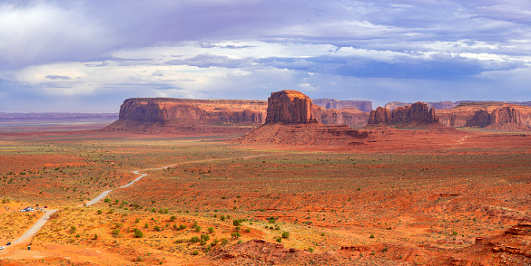 Panoramic of buttes in Monument Valley, Arizona