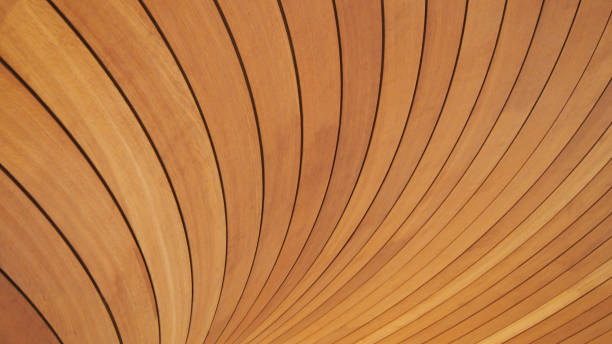 istock wooden brown curved lines architecture 1739007624