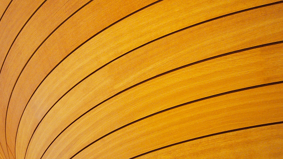 wooden brown curved lines architecture
