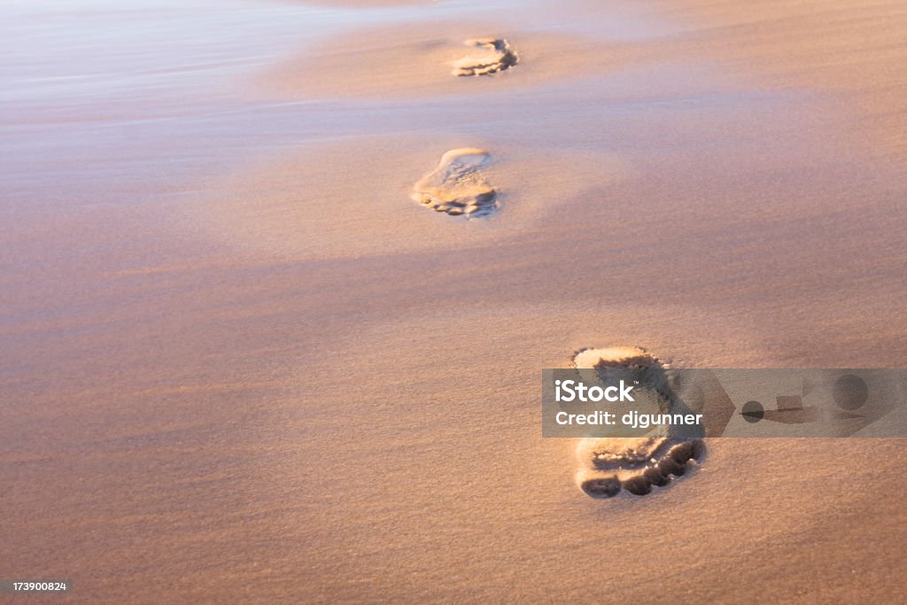 Praia Footprints - Royalty-free Ao Ar Livre Foto de stock