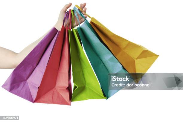 Foto de Shoppping e mais fotos de stock de Bolsa - Objeto manufaturado - Bolsa - Objeto manufaturado, Branco, Braço humano