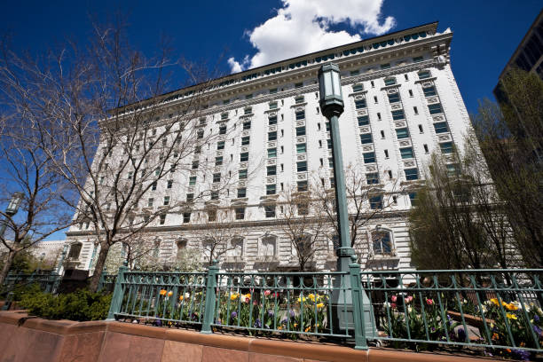 The Joseph Smith Memorial Building and The Mormon Temple in Salt Lake City - Utah, United States