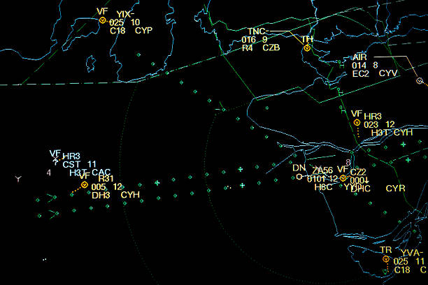 il controllo del traffico aereo radar - flight planning foto e immagini stock