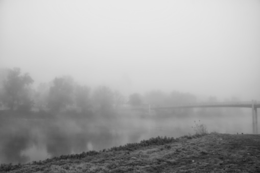 Autumn foggy weather in Germany, Ingolstadt